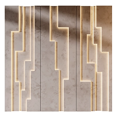 Russian Wood Wall Panels Set 3D model image 1 