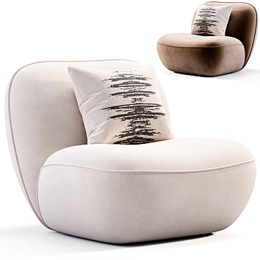 Sleek Modern Sete Armchair Design 3D model image 1 