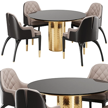 Vintage Dining Set Furniture 2016 3D model image 1 