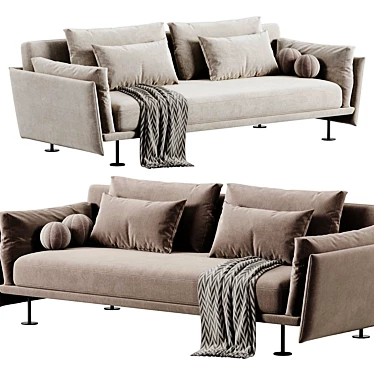 Elegant Twils Harold 3-Seater Sofa 3D model image 1 