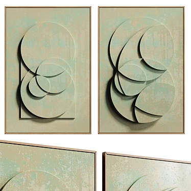 Modern Abstract Poster Artwork 3D model image 1 