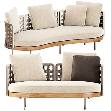 Contemporary Outdoor Seating: Torii Nest Sofa 3D model image 1 