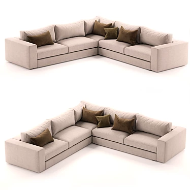 Modern Low Profile Corner Sectional 3D model image 1 