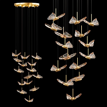 Butterfly LED Pendant Chandelier 3D model image 1 