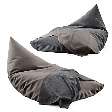 Velvety Triangle Bean Bag Chair 3D model image 1 