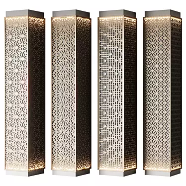 Perforated Metal Columns Set 3D model image 1 