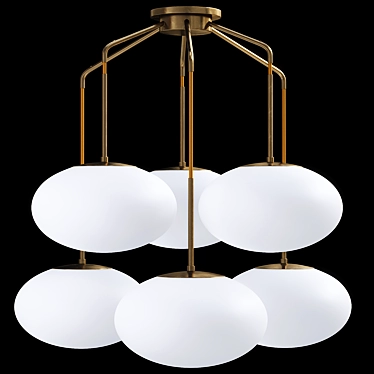  Moon Chandelier with Six Shades 3D model image 1 