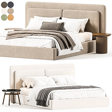 Savona Double Bed Frame 3D model image 1 