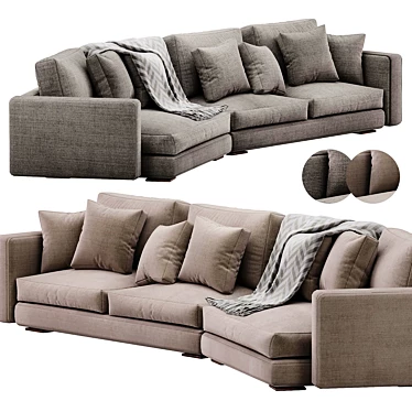 Luxurious Bordeaux Sofa - 2015 3D model image 1 