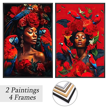 Artwork Set with Multiple Frames 3D model image 1 