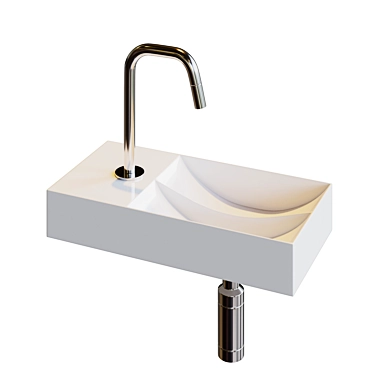 Vale Small Matte White Sink 3D model image 1 