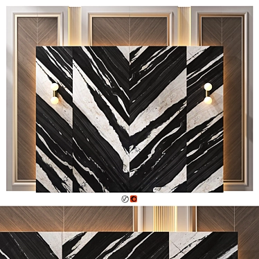 Graphic 3D Wall Panel Decor 3D model image 1 