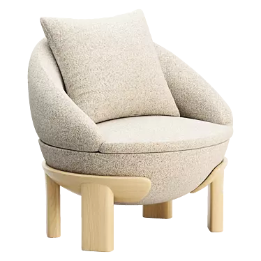 Elegant Tambour Armchair Design 3D model image 1 