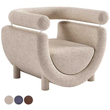 Elegant Fabric Accent Chair MEL 3D model image 1 