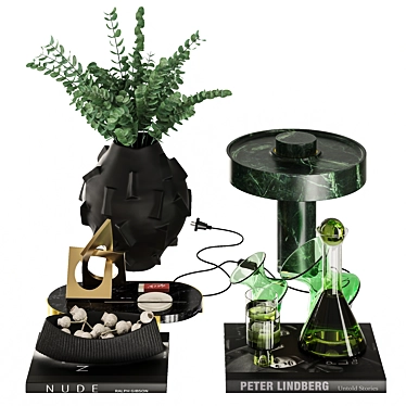 Modern Decor Set with Glassware 3D model image 1 