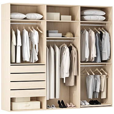 Modern Style Wardrobe Collection 3D model image 1 
