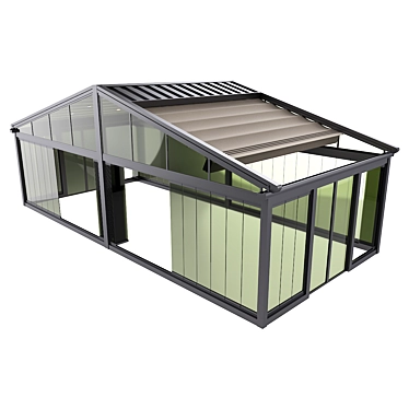 Motorized Glass Pergola with Lighting 3D model image 1 