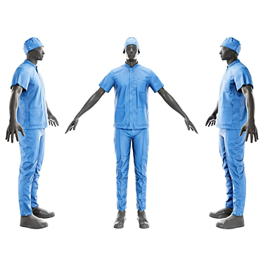 Surgeon's Scrubs 3D Model 3D model image 1 