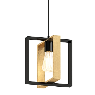 Rustic Farmhouse Geometric Lantern Pendant 3D model image 1 