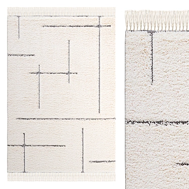 Elegant Rayonna Fringed Rug 3D model image 1 