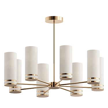 Frosted Glass Cylindrical Chandelier 3D model image 1 