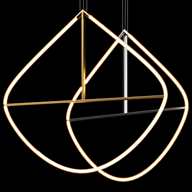 Sleek Brass Pendant Lamp 3D model image 1 