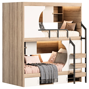 Title: Treehouse Bunk Bed Furniture 3D model image 1 