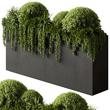 Outdoor Plant Box Greenery Set 3D model image 1 