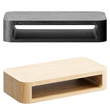 Rectangular wooden coffee table