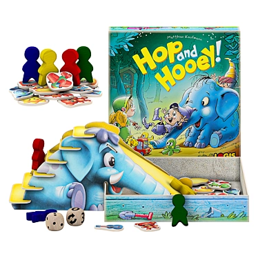 Tabletop Kids' Game Blue Elephant 3D model image 1 