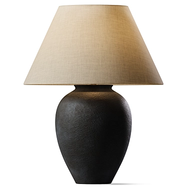 Elegant Black Ceramic Table Lamp 3D model image 1 