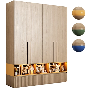 Bright Modular Children's Cabinet 3D model image 1 