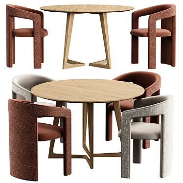 Modern Twist Dining Set 3D model image 1 