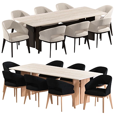  Modern Dining Set 04: Ash Design 3D model image 1 