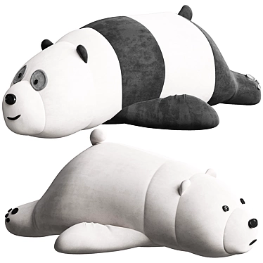 Slumbering Panda Plush Toy 3D model image 1 