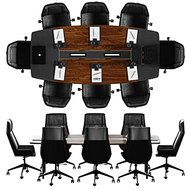 Versatile Meeting Table in Millimeters 3D model image 1 