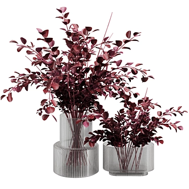 Vibrant Red Eucalyptus Floral Arrangement 3D model image 1 