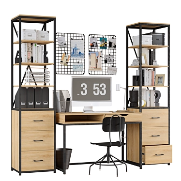 Modern Loft Office Set 3D model image 1 