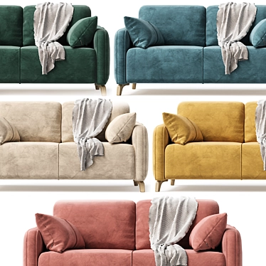 Versatile Leri Mini Velvet Sofa 3D model image 1 