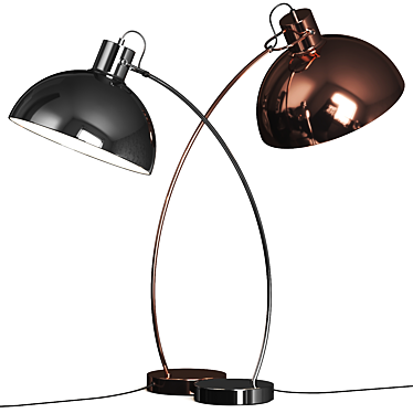 Modern Chrome Bell Shade Tablelamp 3D model image 1 