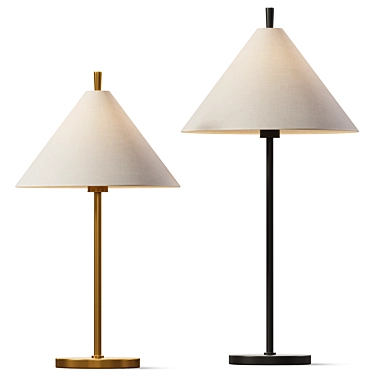  Elegant Ellis Metal Table Lamp 3D model image 1 