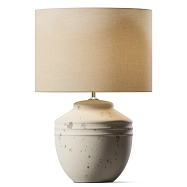 Distressed White Table Lamp 3D model image 1 