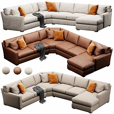 Versatile Crate&Barrel Axis Sofa 3D model image 1 