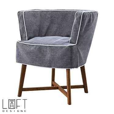 Modern Wooden Fabric Loft Chair 3D model image 1 