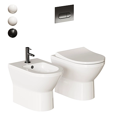 Integra Ceramic Bathroom WC Set 3D model image 1 