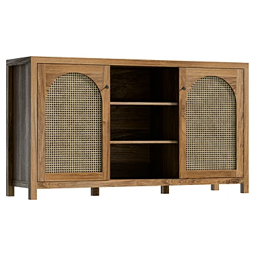 Modern UV-Mapped 58" Sideboard 3D model image 1 