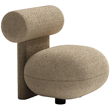 Cozy Bouclé Hippo Lounge Chair 3D model image 1 