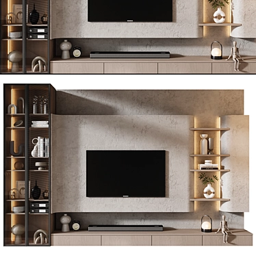 Modern TV Wall Shelf Design 3D model image 1 