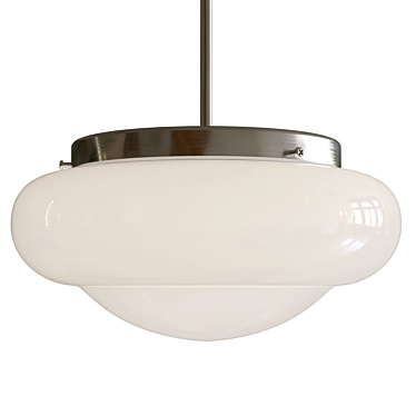 Vintage Milk Glass Pendant Light 3D model image 1 