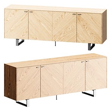 Modern Wood Sideboard with Storage 3D model image 1 